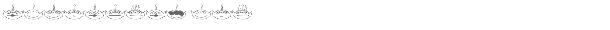 Sample characters Aliencons Two Font
